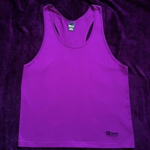 Hanes M Purple Racer Back Tank Top